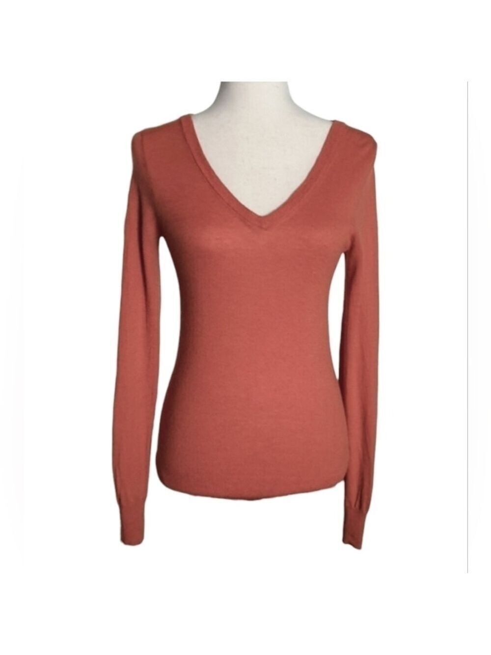 The Limited Modal/Wool Fine Knit Long Sleeve Sweater, Size XS, Orange, Fall